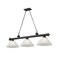 Z-Lite Cordon 3 Light Billiard, Matte Black & White Linen 2306-3MB-AWL14 - alternate 1